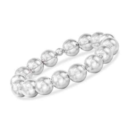 Ross-Simons Italian 12mm Sterling Silver Bead Stretch Bracelet | Walmart (US)