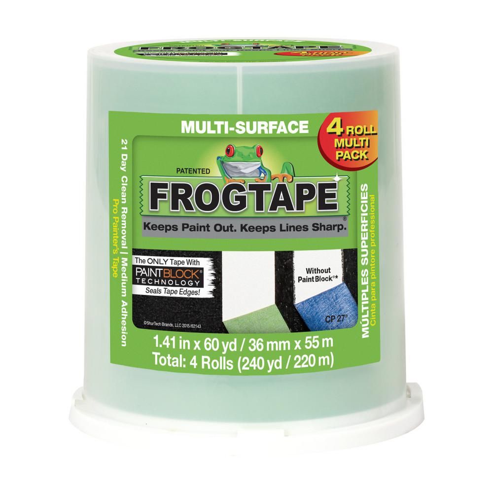 Multi-Surface 1.41 in. x 60 yds. Green Painter's Tape with PaintBlock (4-Pack) | The Home Depot