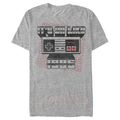 Men's Nintendo NES Controller on Like 1985  T-Shirt - Athletic Heather - Medium | Target