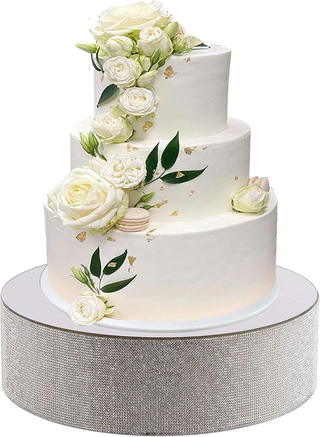 Flavorthings 16 Inches Bling Round Cake Stand Cupcake Base with Crystal Rhinestones Mirror Top, G... | Amazon (US)