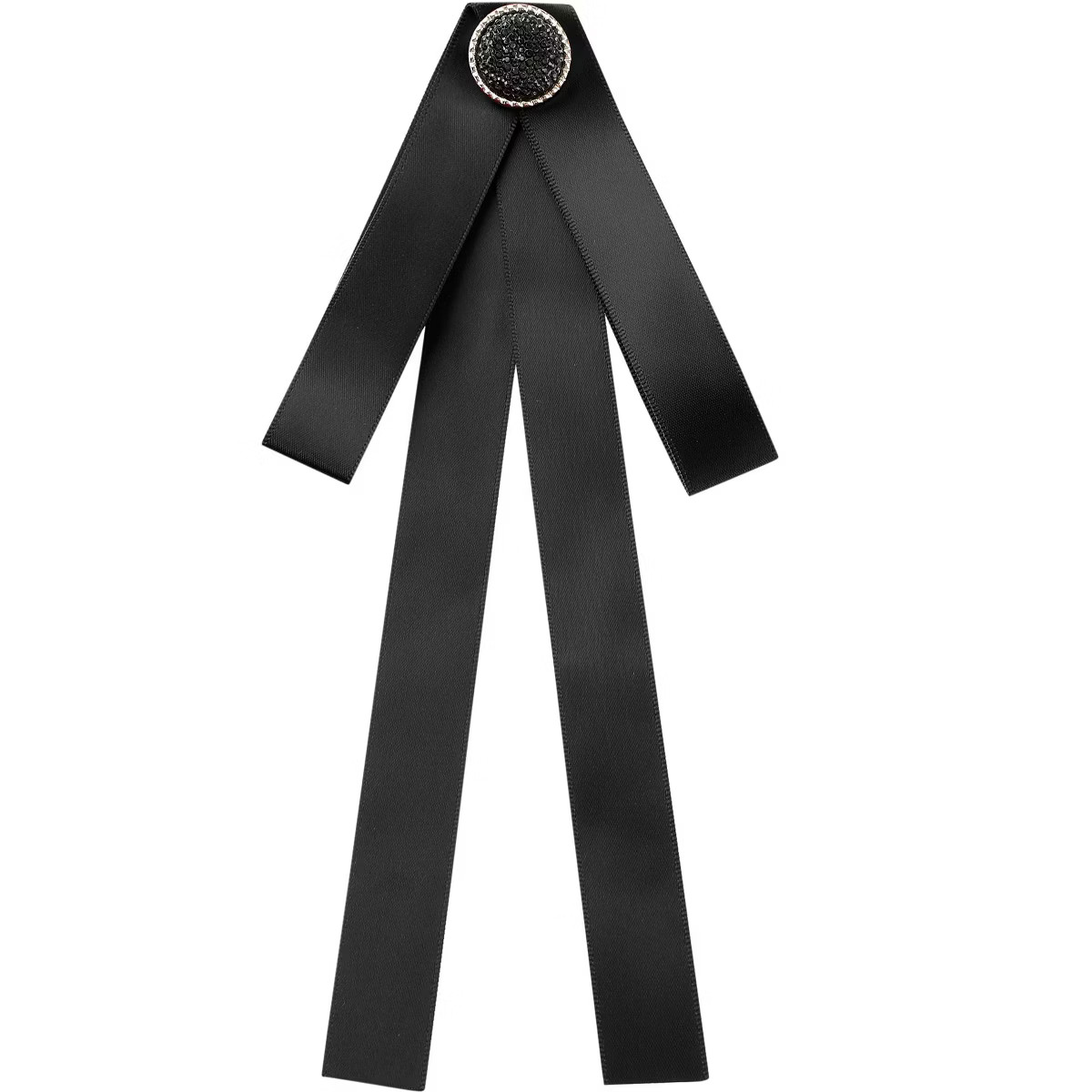 INSPIRE CHIC Women's Ribbon Bowknot Pre-Tied Pin Brooch Ties with Black Rhinestone | Target