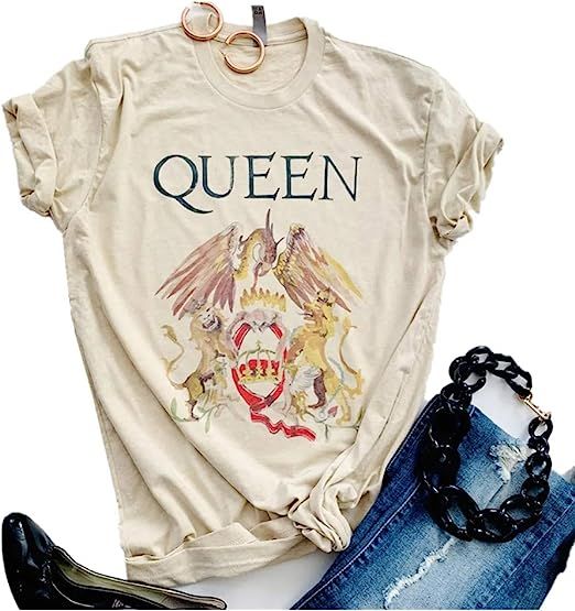SurBepo Womens Vintage Queen Shirt Summer Cute Short Sleeve Casual Graphic Tees | Amazon (US)