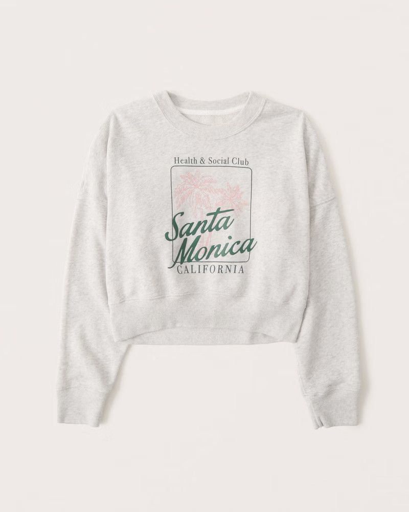 Vintage Wedge Graphic Crew Sweatshirt | Santa Monica California Sweatshirt | Abercrombie & Fitch (US)