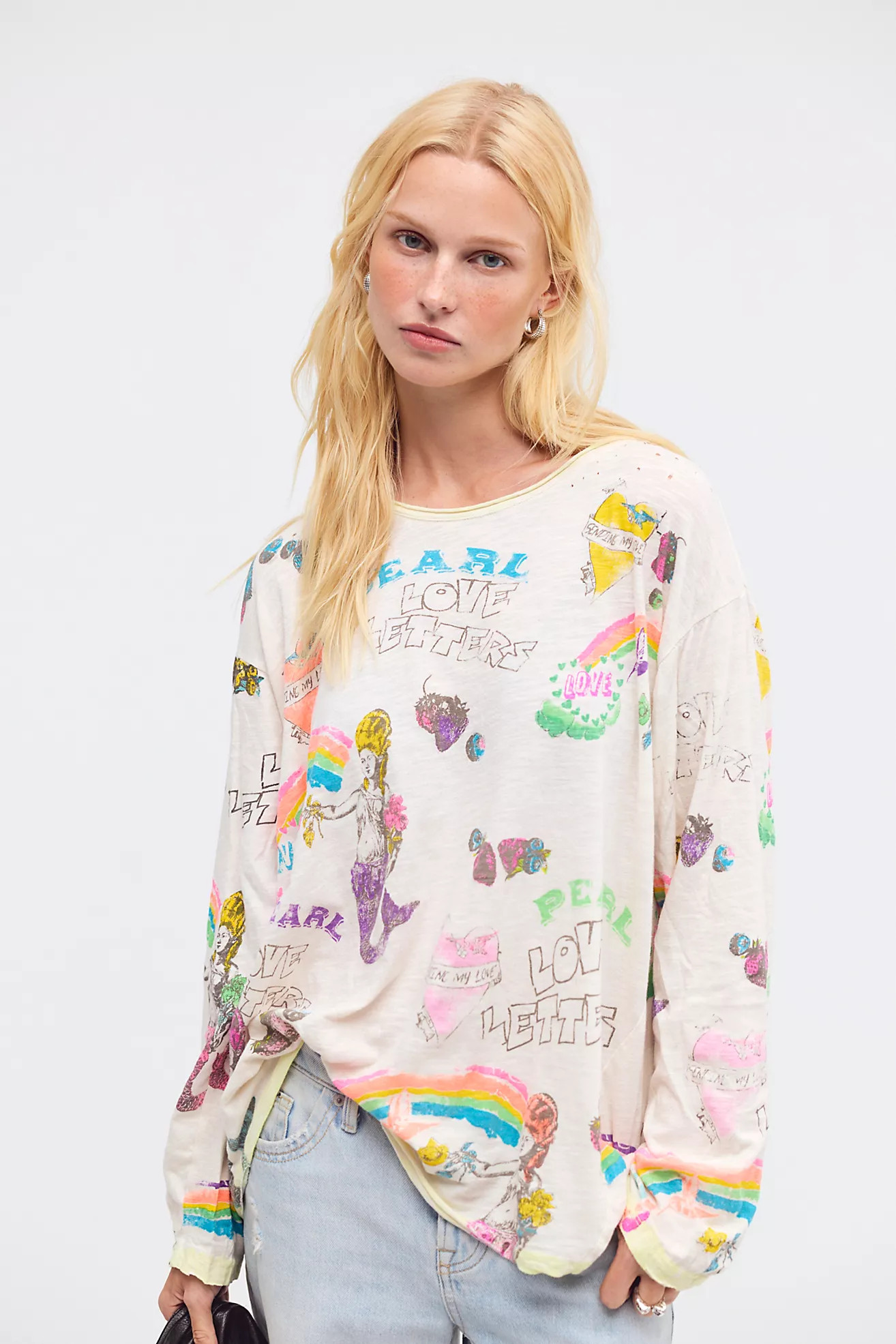 Magnolia Pearl Love Letters Graffiti Viggo Long-Sleeve Top | Free People (Global - UK&FR Excluded)