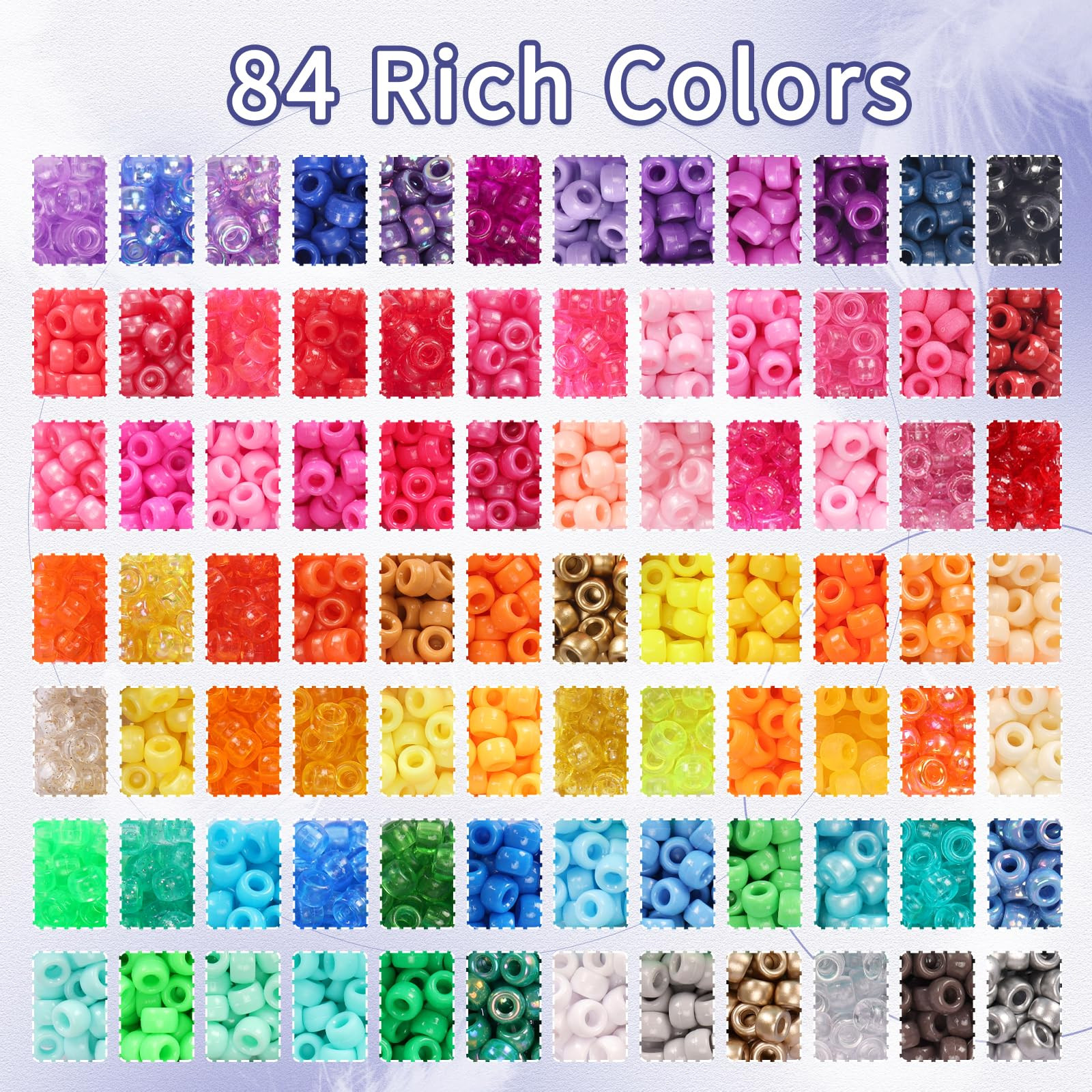 QUEFE 4900pcs Pony Beads Kandi Bracelet Kit, Friendship Bracelet Making Kit with 84 Colors Kandi ... | Amazon (US)