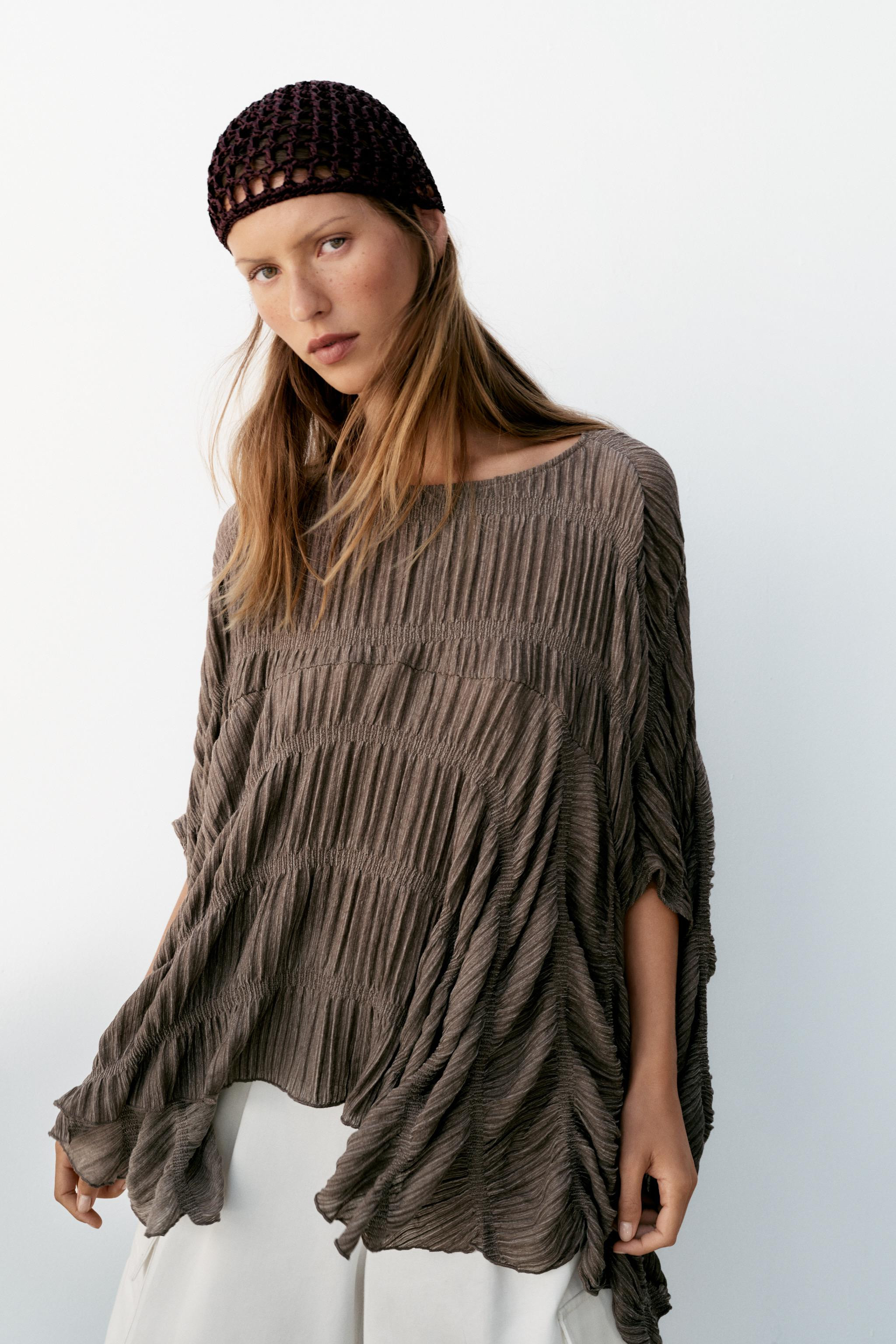 TEXTURED CAPE TOP | Zara US