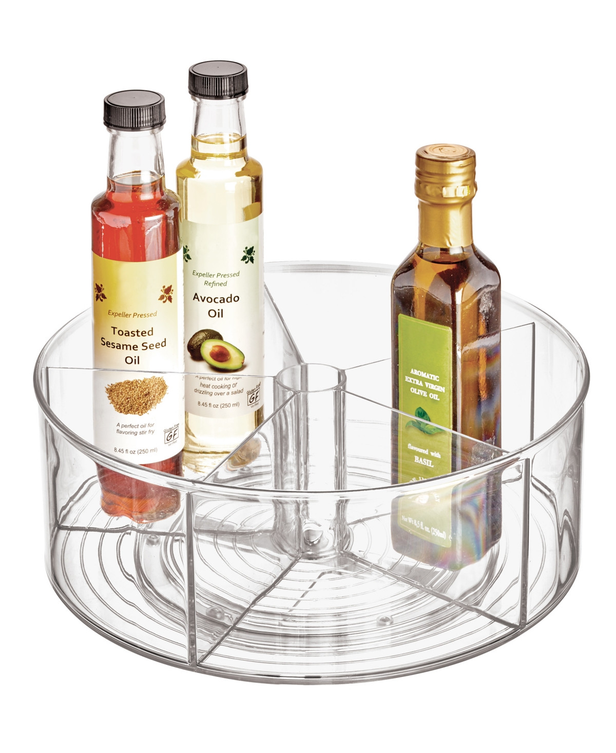 iDesign Linus 11.5" Divided Rotating Turntable Organizer, Clear - Clear | Macy's