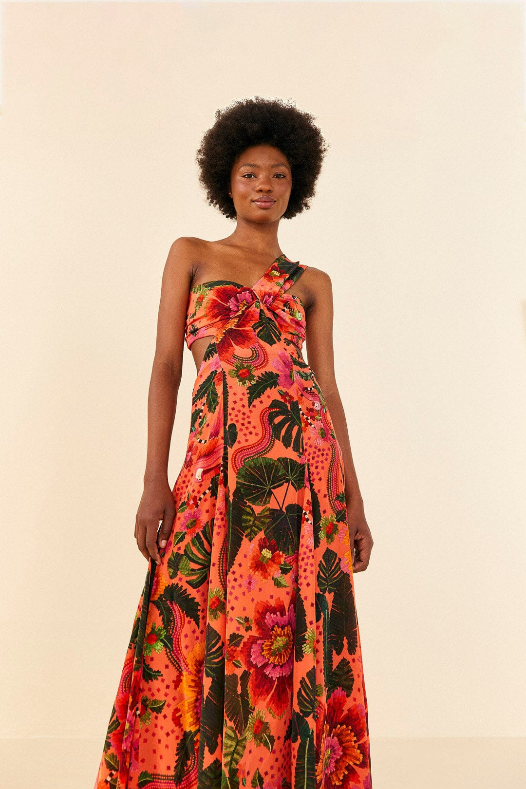 Orange Blooming Garden Maxi Dress | FarmRio (US)