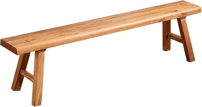 55.1in Wood Bench Indoor – Rustic Farmhouse Entryway Bench, Skinny Bench Design, Made of Extra-... | Amazon (US)