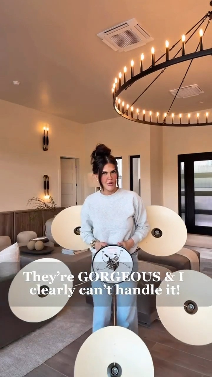 I got these new lights in and apparently I lose all coordination when something is this pretty 😅

I cannot wait to show you the finished install because oversized lighting like this COMPLETELY CHANGES a space. It’s dramatic, it’s elevated, and it makes everything feel custom. 🤩

If you’re in the market for statement lighting, this is your sign. Go big. It makes such a difference.

And yes… I’ll try not to hip thrust the next one 😂

oversized chandelier
statement lighting
modern luxury lighting
high ceiling lighting
designer inspired home


#summerthompsonstyles


#LTKdayinmylife #LTKvlog #LTKHome