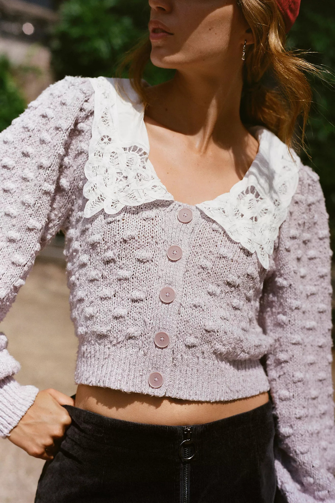 By Anthropologie Balloon-Sleeve Collared Cardigan Sweater | Anthropologie (US)