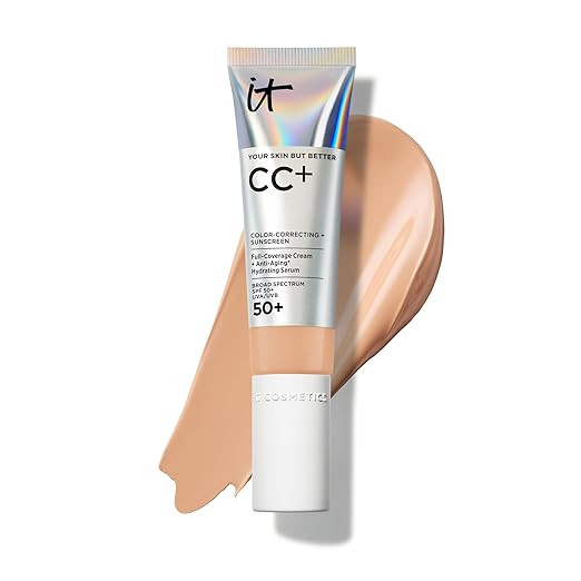 IT Cosmetics CC+ Cream - Natural Full Coverage Foundation With SPF 50+, Color Corrector & Anti-Ag... | Amazon (US)