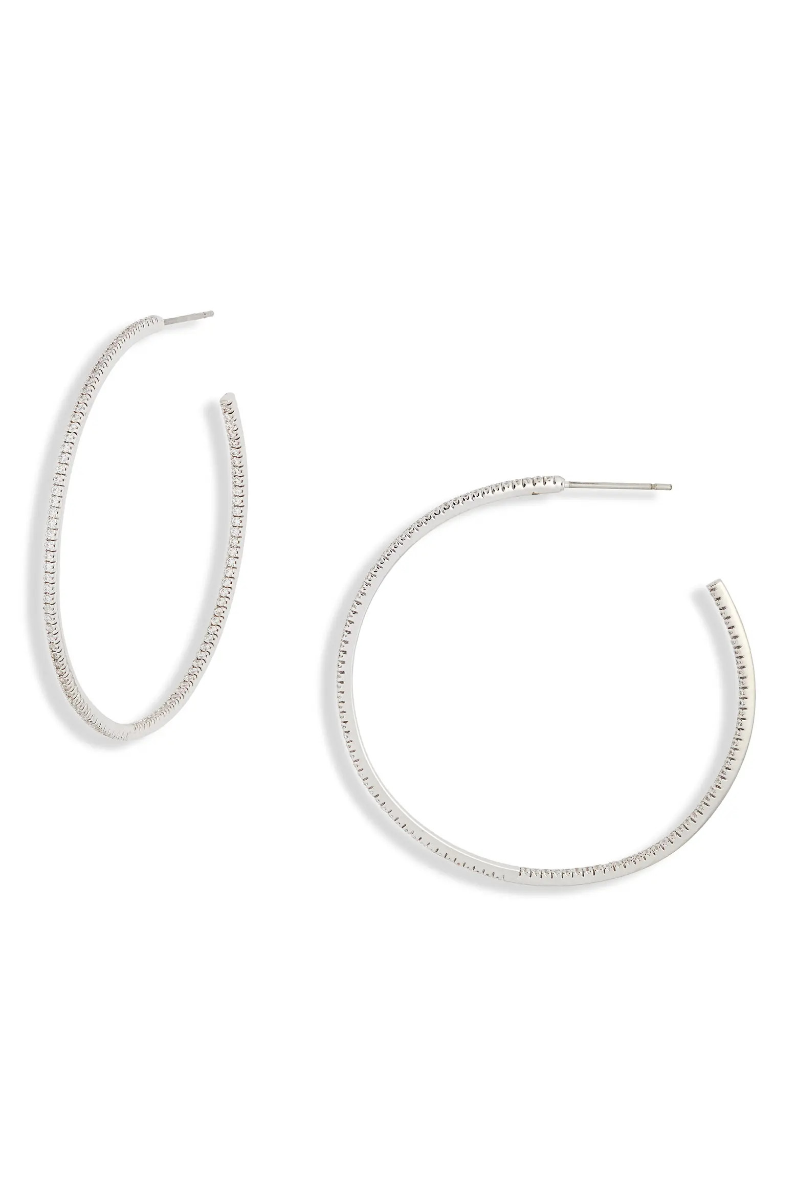 Pavé Cubic Zirconia Hoop Earrings (Women) | Nordstrom | Nordstrom