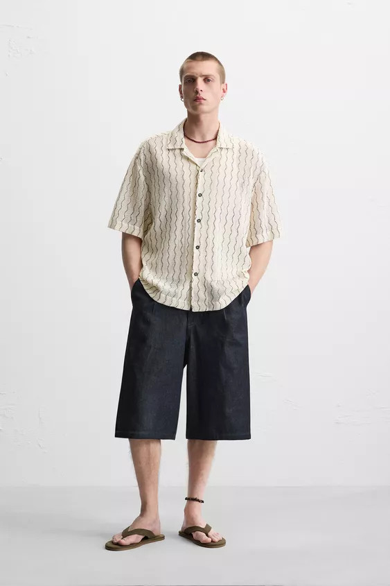 OPEN-WEAVE TEXTURED SHIRT | Zara US