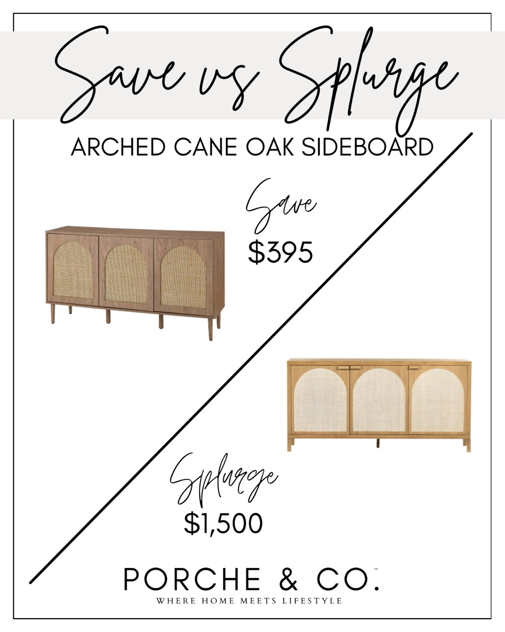 Save vs Splurge, oak sideboard, wooden entry table, arched cane, caned table #saveandsplurge #decordupe

#LTKstyletip #LTKFind #LTKhome