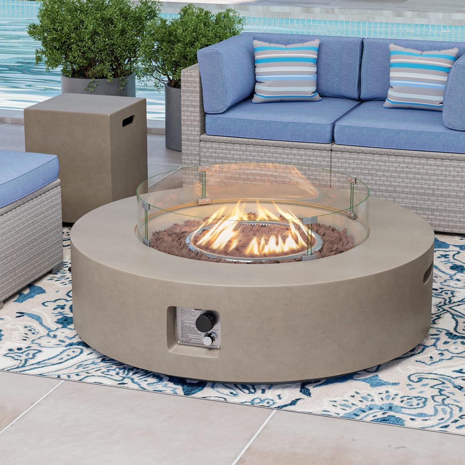 COSIEST 2-Piece Outdoor Propane Firepit Table Set w Tank Table, 42" Fire Table Certified, 50,000 ... | Amazon (US)