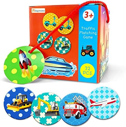 Memory Card Game-16 Pairs Transportation Theme Memory Matching Games for Kids 3 and Up,Memory Matchi | Amazon (US)
