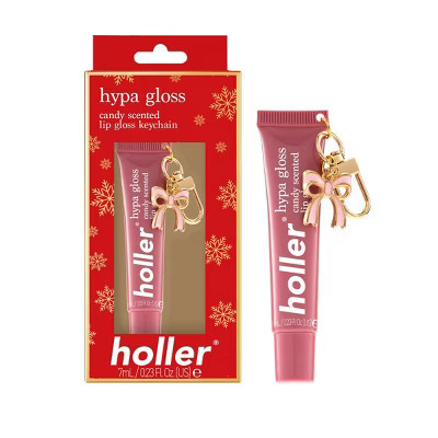 Holler and Glow Hypa Gloss Lip Gloss With Charm - Dusky Pink Bow - 0.23 fl oz | Target