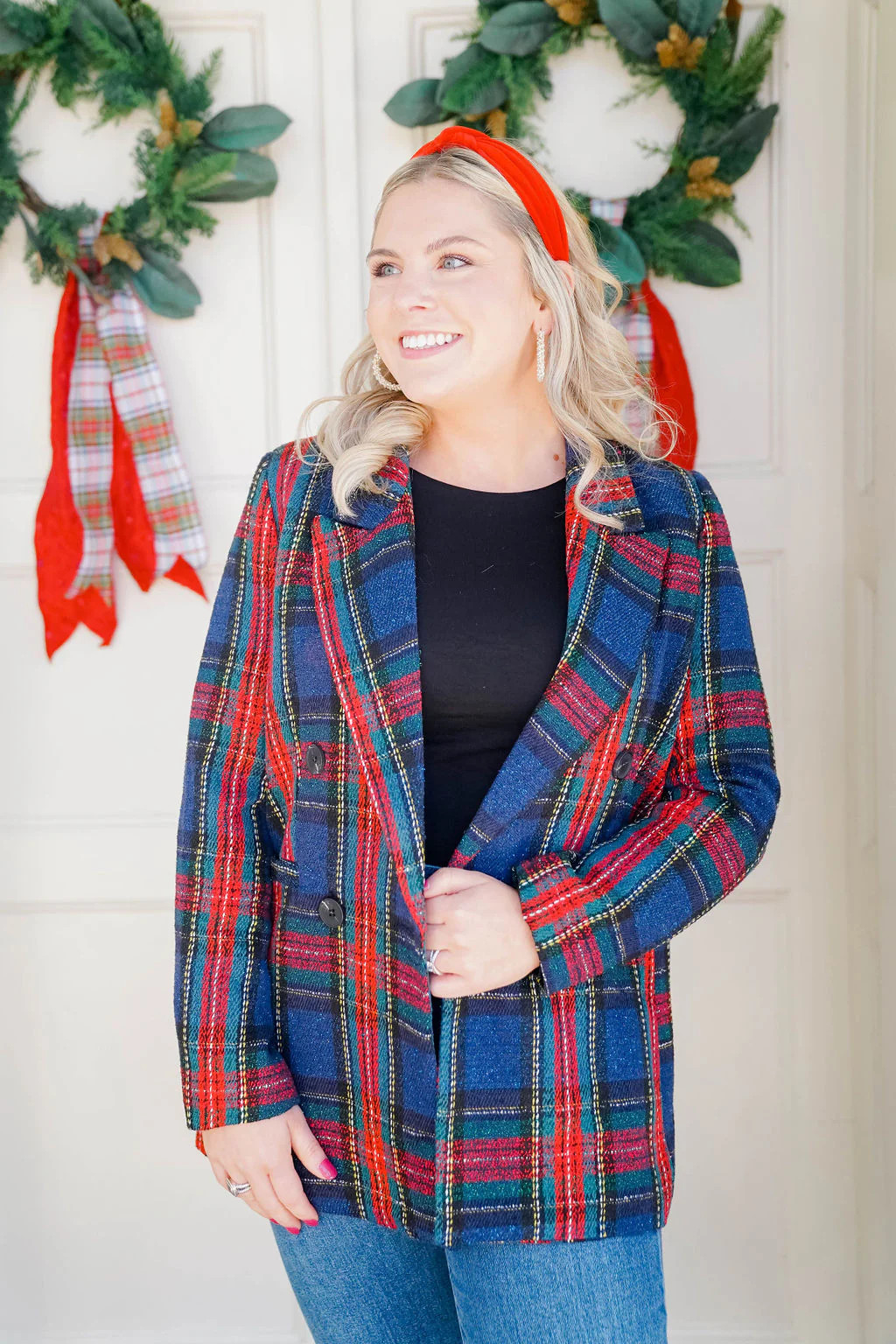 Christmas Queen Plaid Blazer | Dress & Dwell