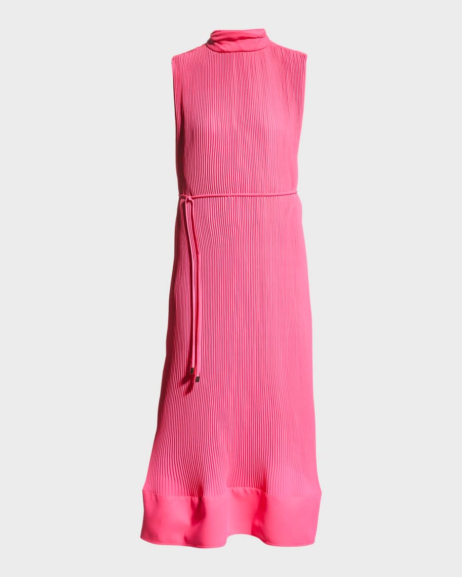 Melina Solid Pleated Dress | Neiman Marcus