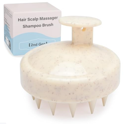 FREATECH Hair Scalp Massager Shampoo Brush, Shower Hair Brush with Long & Flexible Silicone Bristles for Scalp Scrub, Head Massage and Hair Growth, Dandruff Comb Scalp Scrubber Exfoliator, Beige | Amazon (UK)