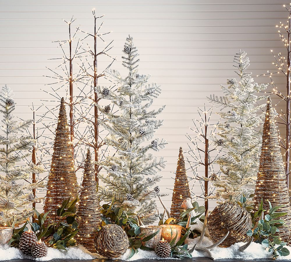 Lit Twinkling Twig Tree - Brown | Pottery Barn (US)