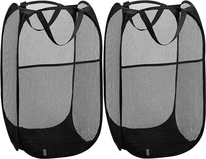 Handy Laundry Mesh Popup Hamper – 2-Pack Foldable Lightweight Basket for Washing – Durable Cl... | Amazon (US)