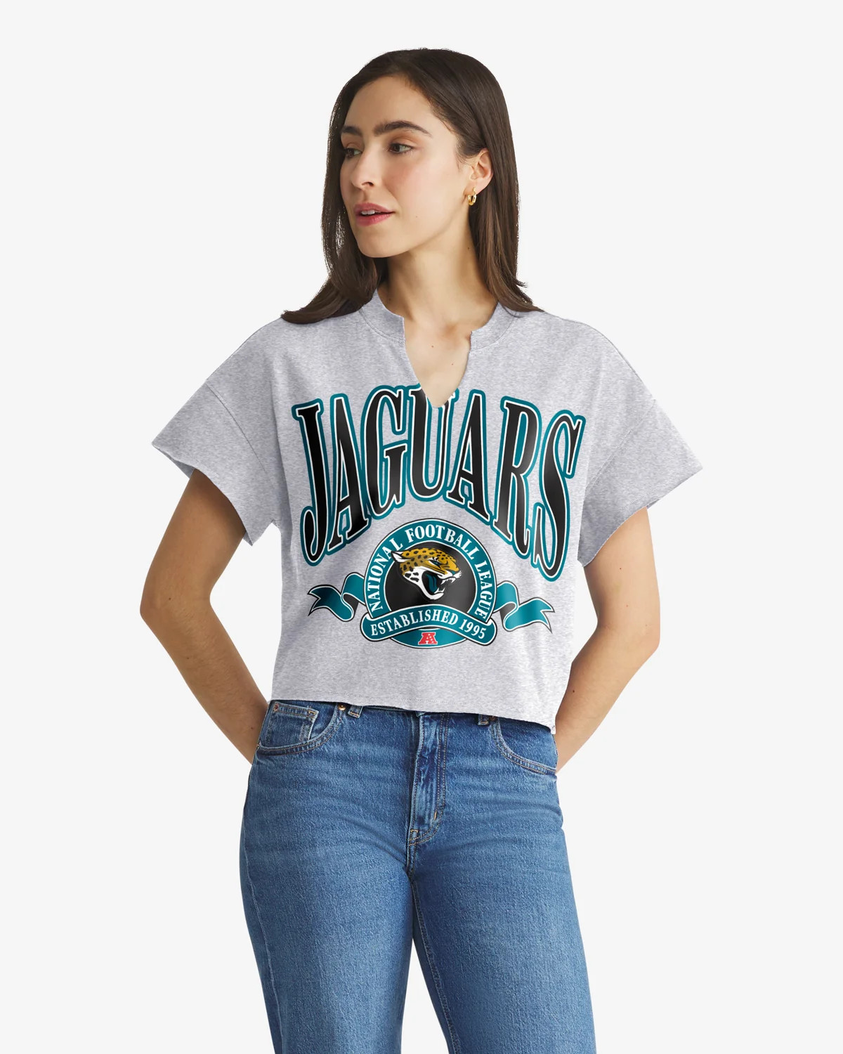JACKSONVILLE JAGUARS BANNERS OUT '47 OVERSIZED NOTCH NECK TEE WOMENS | '47Brand