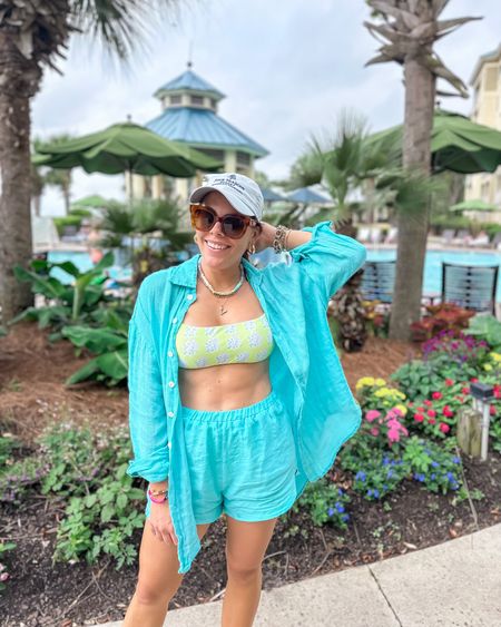 Favorite swim & coverup! This high waisted bikini is so flattering & comfy! Wearing a med in both & a small in both coverup pieces 

#LTKFind #LTKstyletip #LTKswim