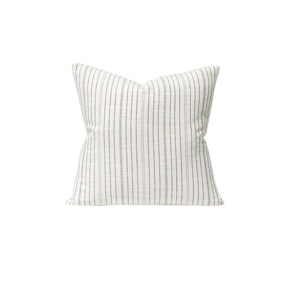 Light Gray Stripe Pillow Cover  Farmhouse Stripe Pillow Cover | Etsy | Etsy (US)