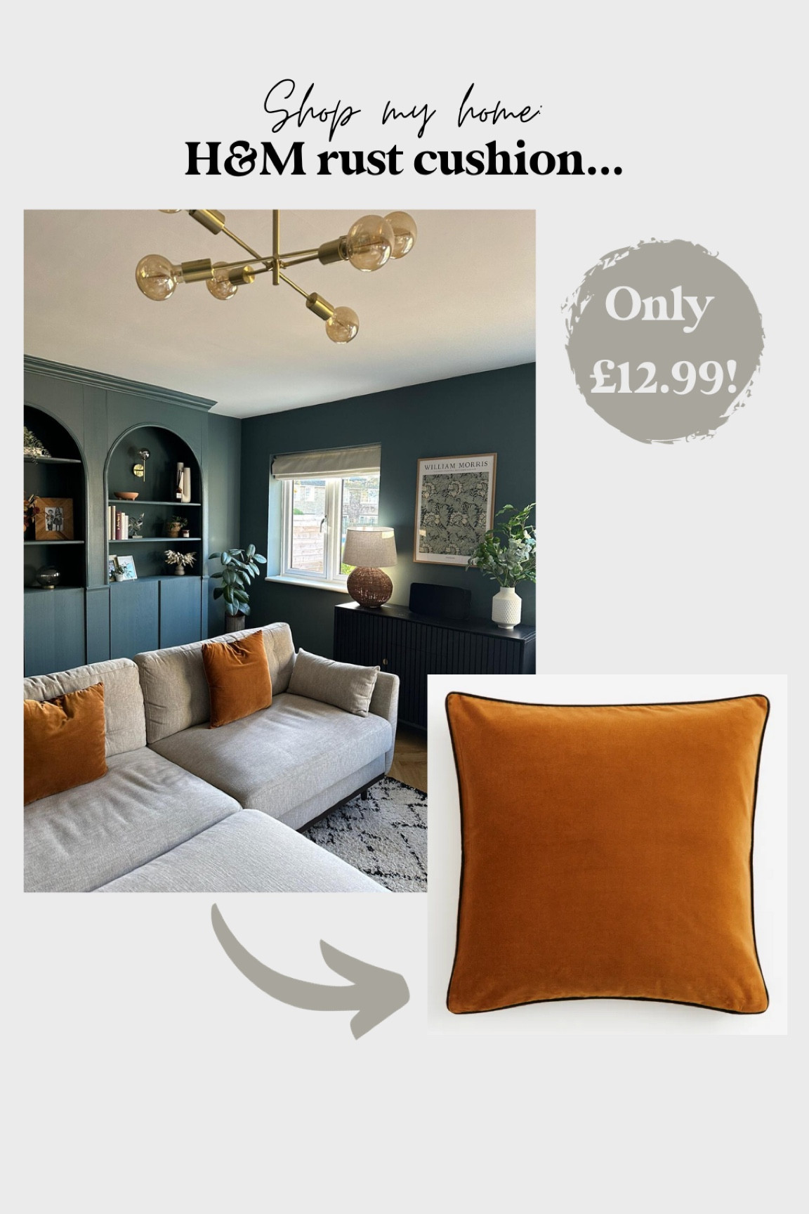 Shop my home: H&M rust cushion 🧡 #HM #ShopMyHome 

#LTKhome #LTKfindsunder100 #LTKfindsunder50
