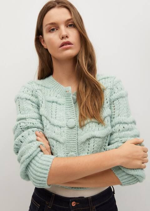 Chunky knit cardigan | MANGO (US)