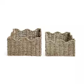 Buy Habitat Pack of 2 Seagrass Wave Storage Basket - Natural | Storage baskets | Argos | argos.co.uk