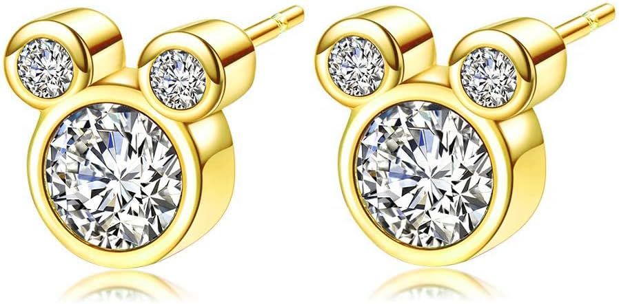 Stud Earring,S925 Silver Stud Earrings with Sparkling CZ Birthstone,Cute And Charm Stud Ear jewel... | Amazon (US)
