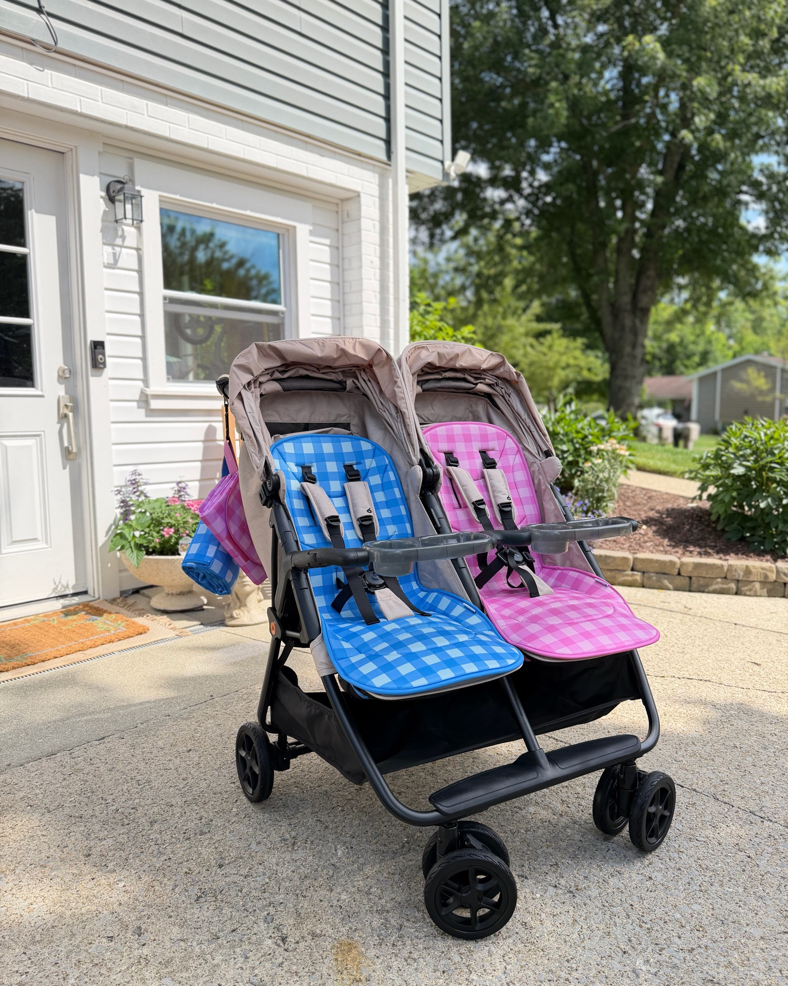 Our Go Skoot accessories came and they’re so cute!!! Picnic mats for the kids and these stroller seat covers 🩷🩵 the gingham is adorable for summer! 

Go skoot, double stroller, stroller accessories

#LTKmomlife #LTKKids #LTKTravel