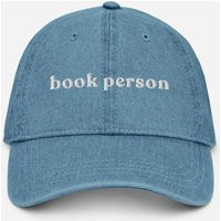 Book Person Hat, Person, Personality, Bookish Club Gift, Reader Christmas Reading Embroidered Denim Hat | Etsy (US)