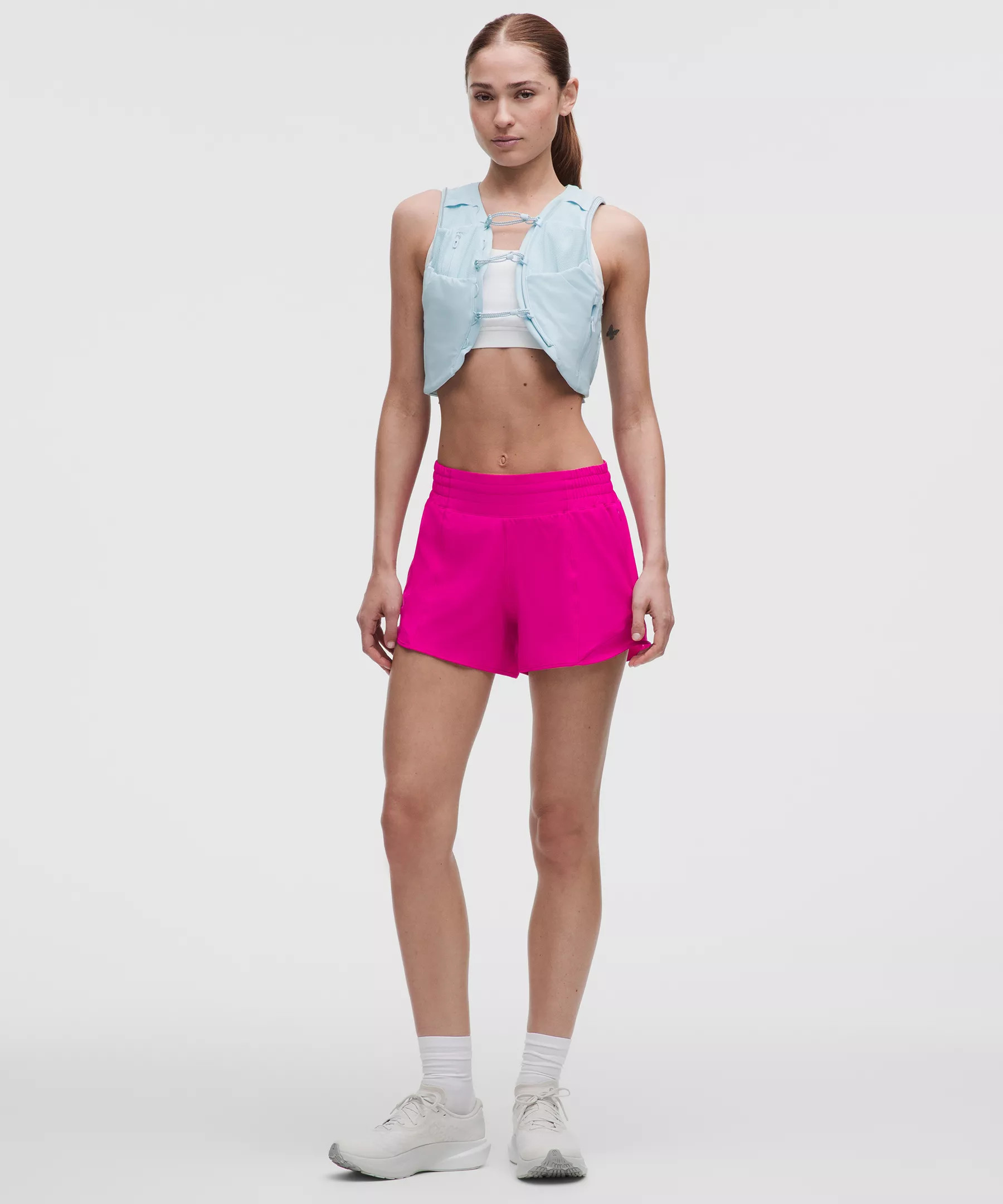 Hotty Hot High-Rise Lined Short 4" - Pink Flare - 4 | Lululemon (US)