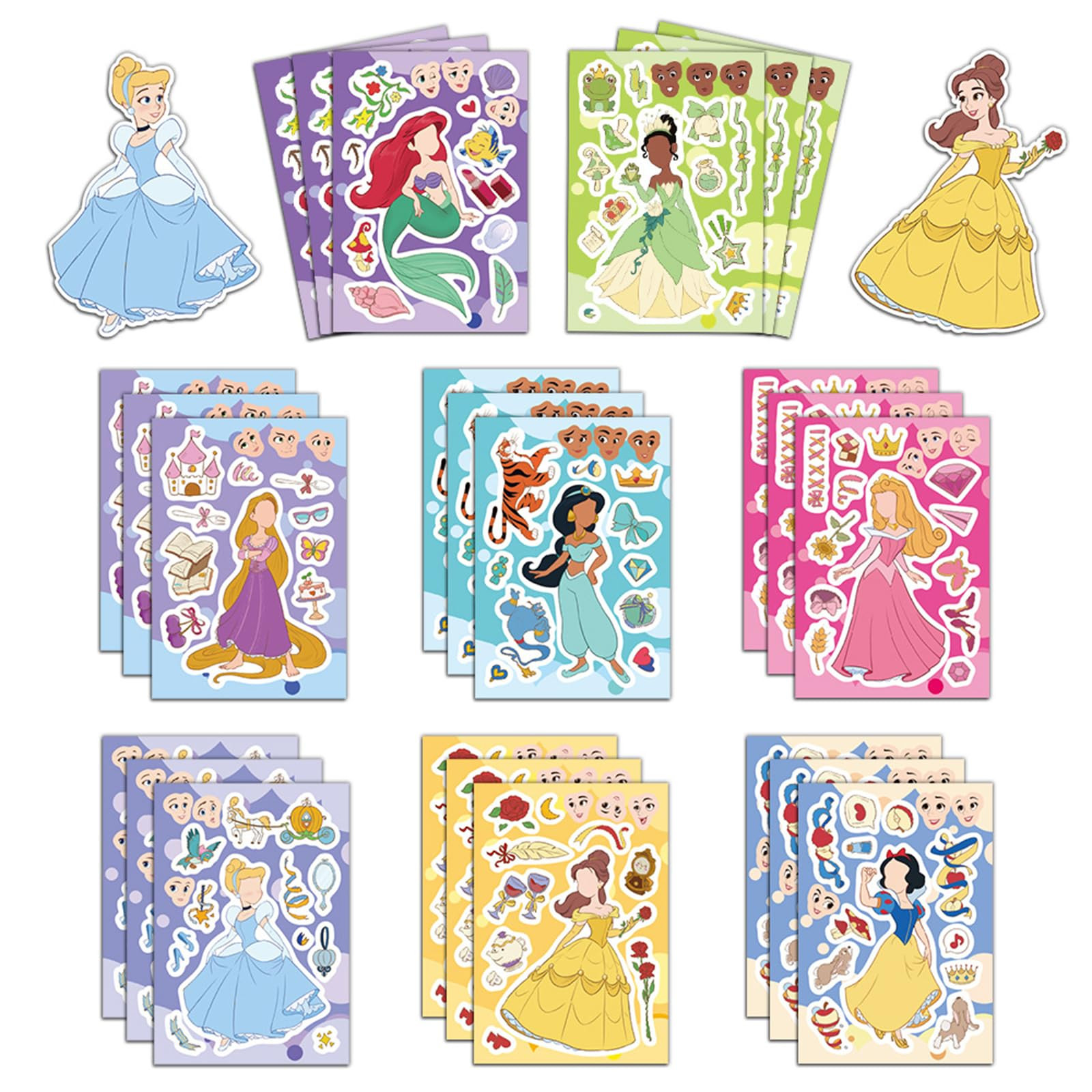 My Cute Princess Stickers, 24 Sheets Make Your Own Sticker for Kids Teens Adults Waterproof Vinyl... | Amazon (US)