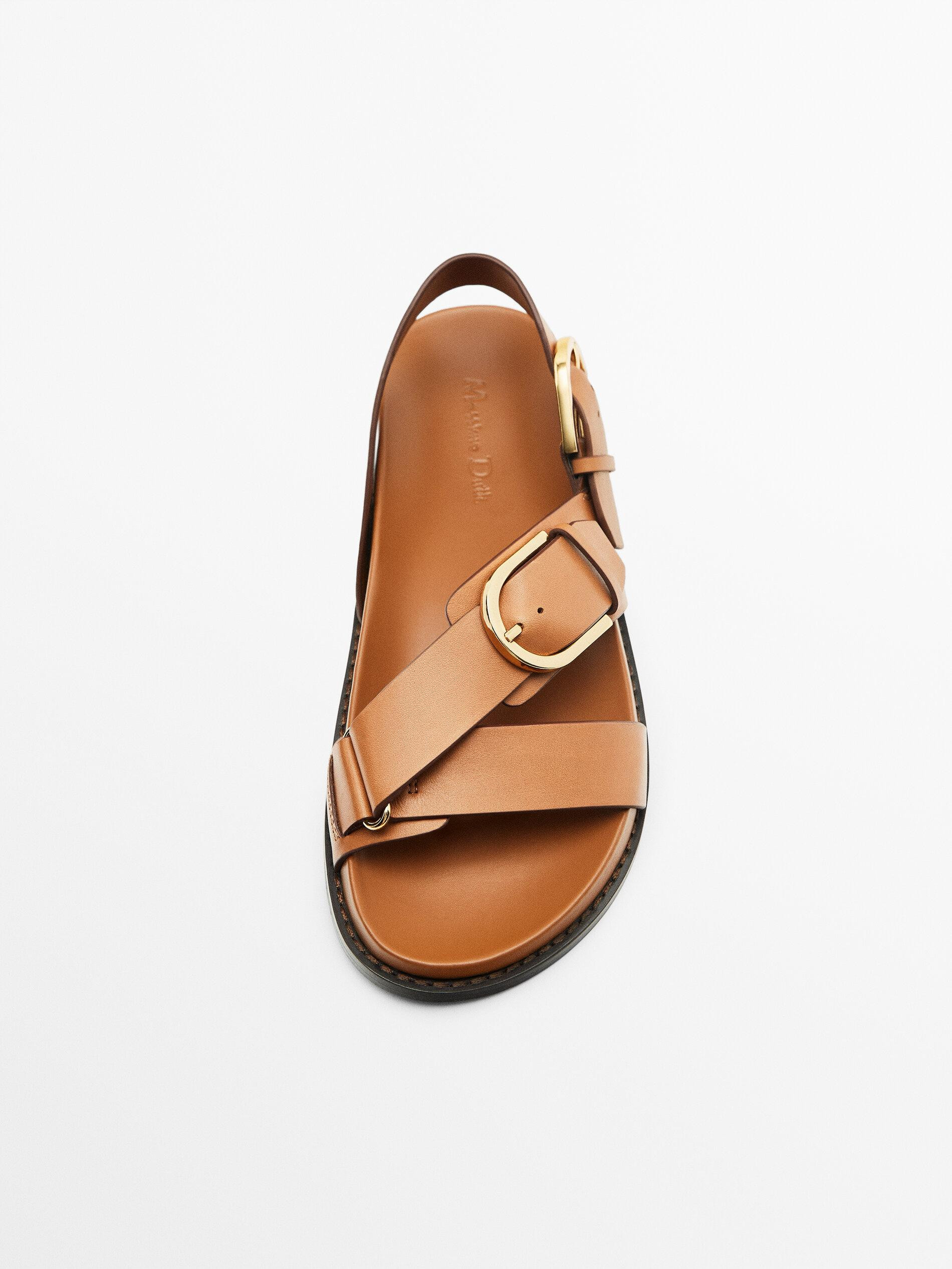 Criss-cross sandals with buckles | Massimo Dutti US