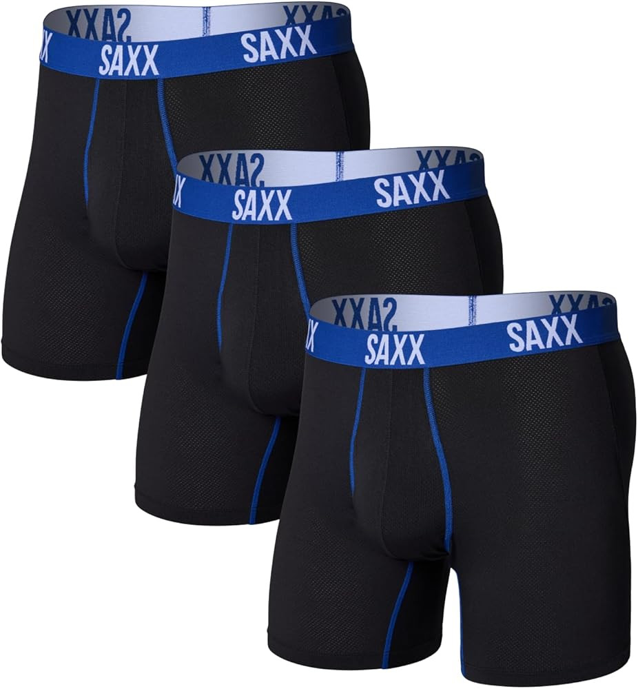 SAXX Underwear Co. Men's Core Performance Mesh Boxer Brief with Fly, Pouch, 3-pack | Amazon (US)