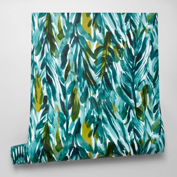 Leaves Peel & Stick Wallpaper Green - Opalhouse™ | Target