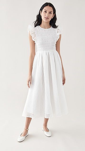 Organza Gingham Midi Dress | Shopbop