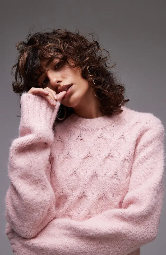 Cable Stitch Crewneck Sweater | Nordstrom