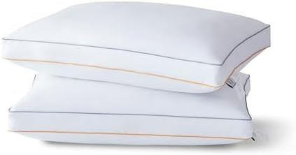 Luxury Hotel Pillow, Queen Pillows Set of 2, Fluffy Down Alternative 100% Microfiber, Bed Pillows... | Amazon (US)