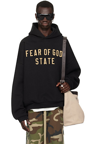 Black Printed Logo Hoodie | SSENSE