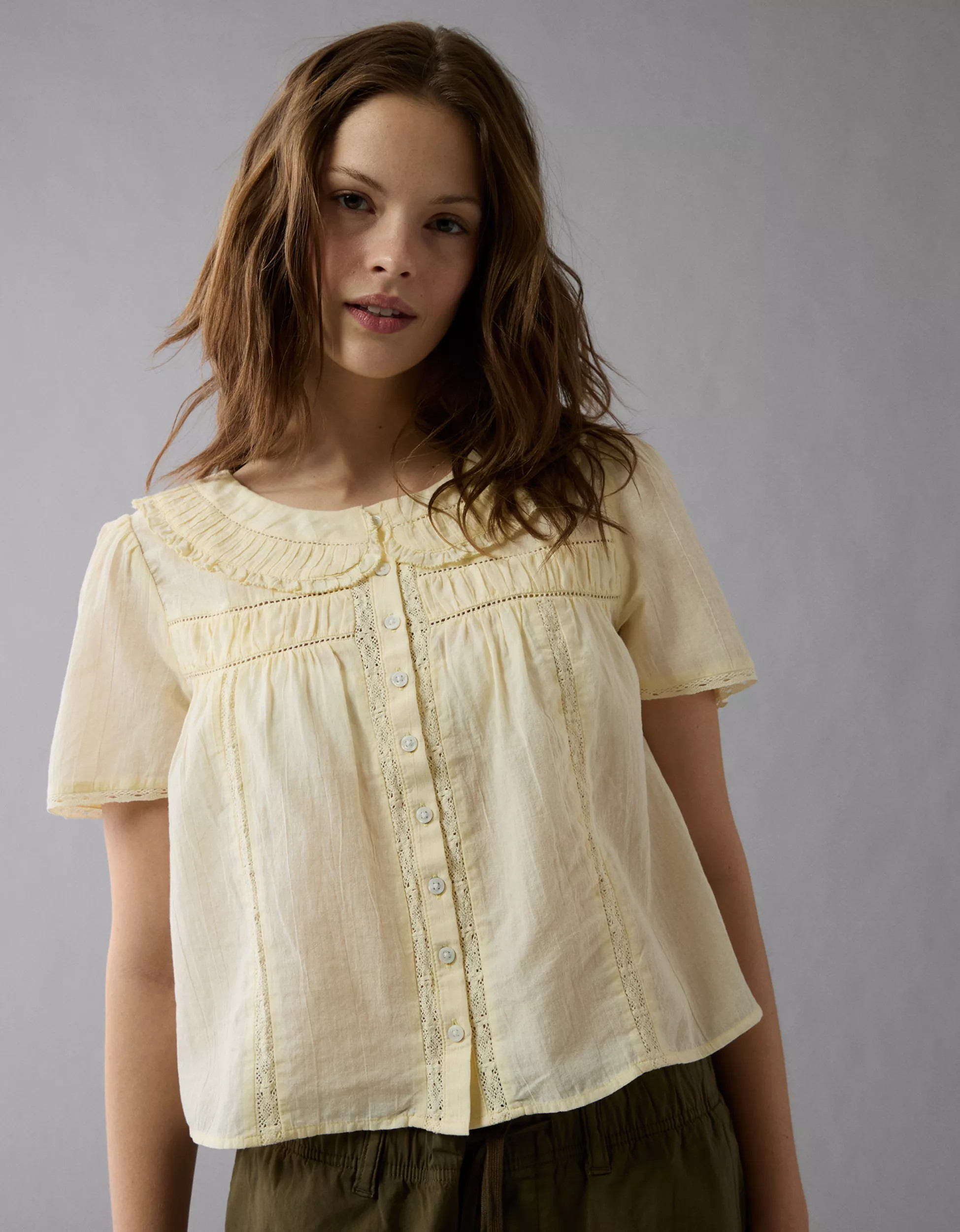 AE Collared Pintuck Blouse | American Eagle Outfitters (US & CA)