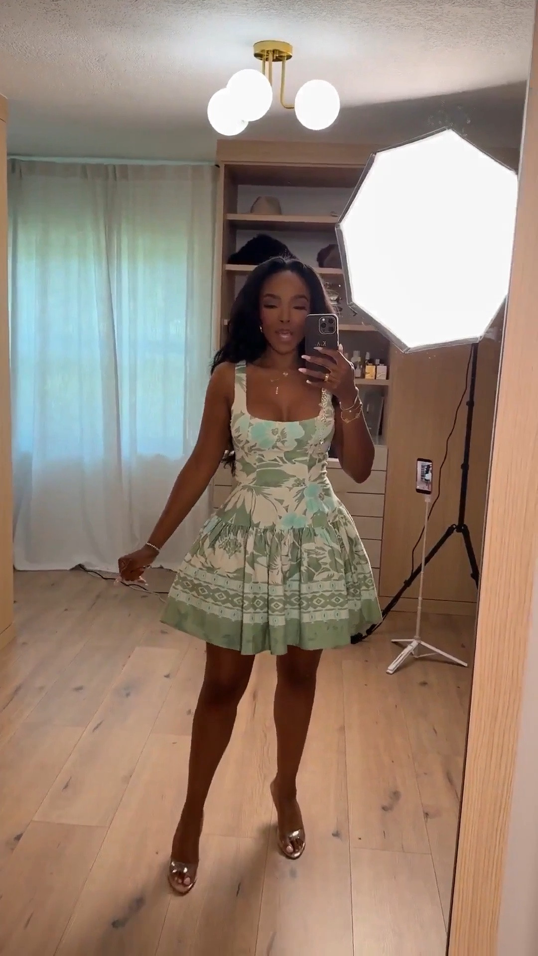 Hi babes! 💚

This dress is giving feminine, flirty, and expensive-looking all at once. I love the soft print, structured fit, and playful skirt — it’s the kind of piece that instantly makes you feel put together with minimal styling.

Perfect for:
Brunch dates
Vacation dinners
Baby showers
Garden parties
Summer events
Girls’ night outfits

📏 Measurements: 5’4”, 140 lbs, 36D bust, 27” waist, 40” hips  
Wearing a size Small

Everything is linked below ✨

xx Kira | IG: KirasFashionFinds

#LTKmomlife #LTKootd #LTKgrwm