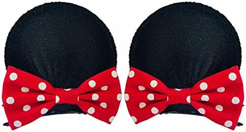 Amazon.com : Elastic Band Red Polka Dot Mouse Ears Bows Clips for Girls Women Hair Clips Costume ... | Amazon (US)