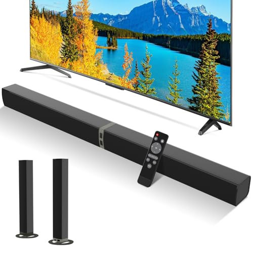 MZEIBO TV Sound Bar, Sound Bars for Smart TV, Bluetooth 5.0 Soundbar 60W 32Inch Detachable Soundbars with HDMI-ARC/Optical/AUX Connection, TV Speakers Soundbar for Home Theater Audio | Amazon (US)