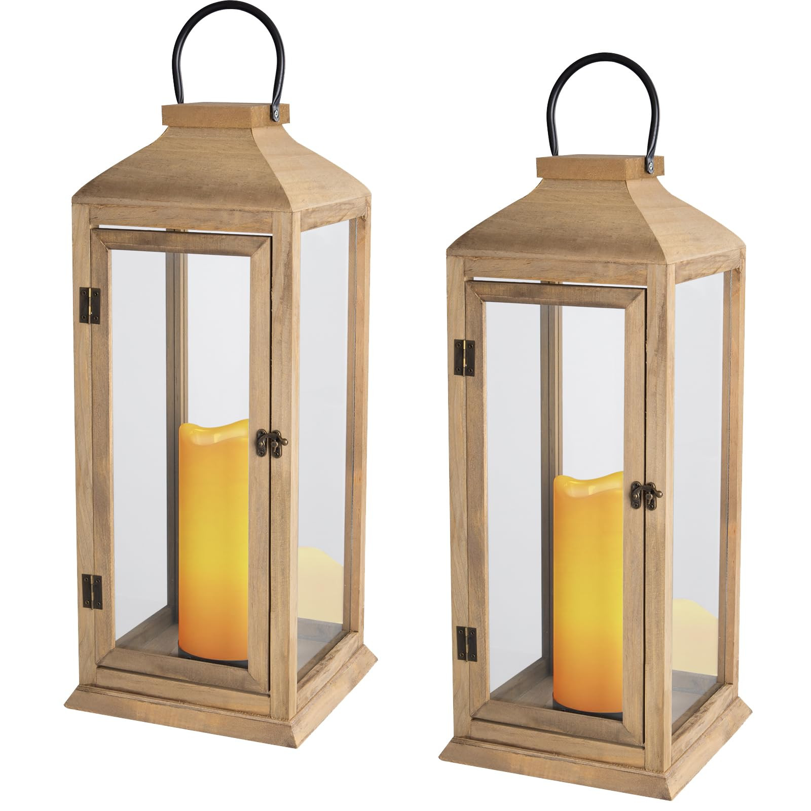 Bdor 2 Pack Lanterns Decorative - 27.5in New Zealand Pine Lanterns Decorative with Flameless Pill... | Amazon (CA)